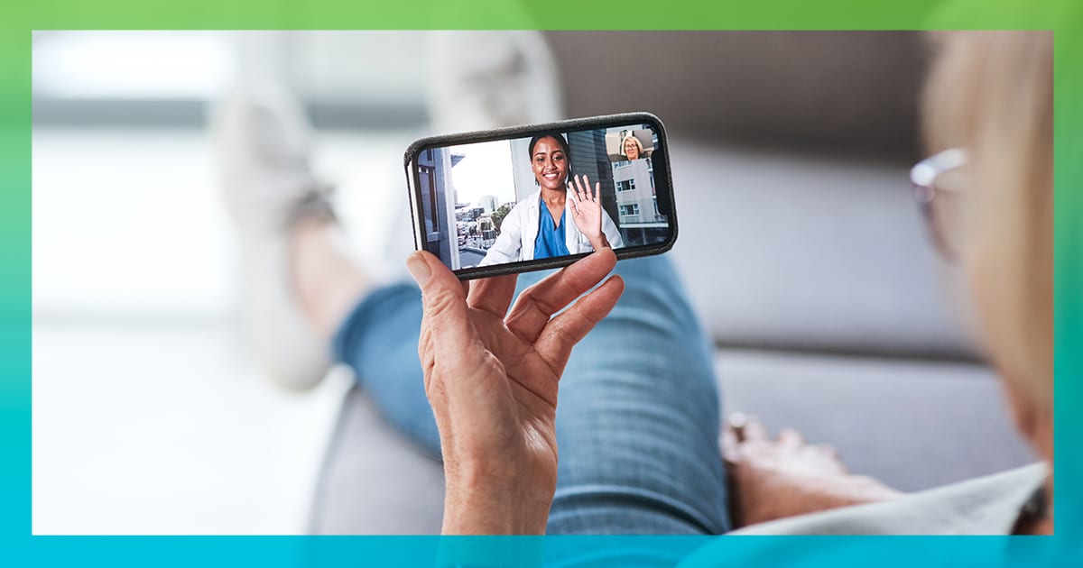 Patient using telehealth to talk with a doctor